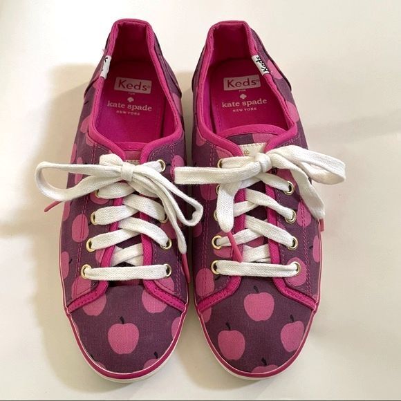 Kate Spade x Keds Sneakers Apples Print Pink Purple - Picture 1 of 13
